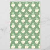 可愛い恐竜の赤ちゃんシャワー緑ビンゴゲーム チラシ (裏面)