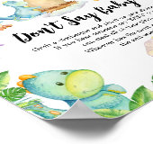 可愛い恐竜の赤ちゃんシャワー言わないベビー ポスター (角)