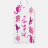 可愛い恐竜の赤ちゃんシャワーDinoピンクガール ギフトタグ (正面)