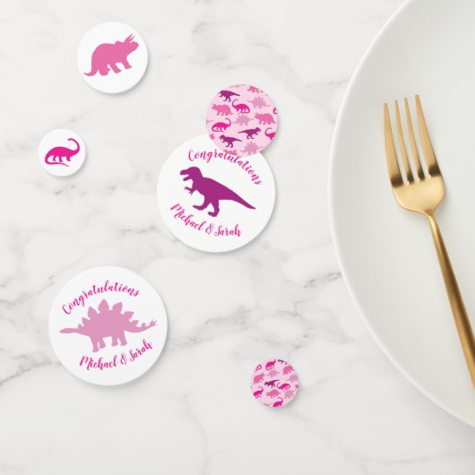 可愛い恐竜の赤ちゃんシャワーDinoピンクガール コンフェッティ (グループ)