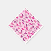 可愛い恐竜の赤ちゃんシャワーDinoピンクガール スタンダードカクテルナプキン (角)