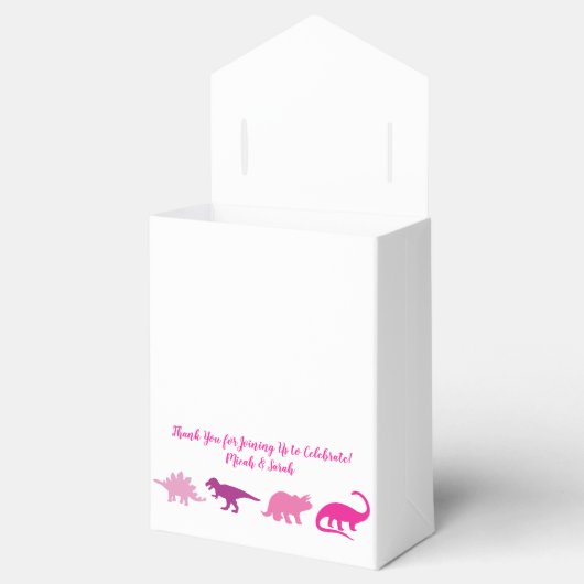 可愛い恐竜の赤ちゃんシャワーDinoピンクガール フェイバーボックス (オープン)