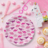 可愛い恐竜の赤ちゃんシャワーDinoピンクガール ペーパープレート (パーティー)