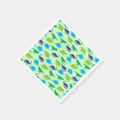 可愛い恐竜の赤ちゃんシャワーDino青と緑の男の子 スタンダードカクテルナプキン (角)