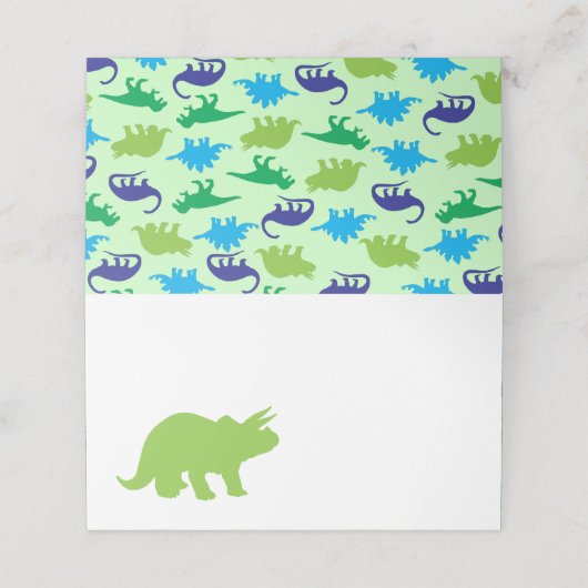 可愛い恐竜の赤ちゃんシャワーDino青と緑の男の子 プレイスカード (外部開封)
