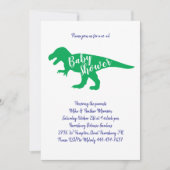 可愛い恐竜の赤ちゃんシャワーTレックスディーノグリーンボーイ 招待状 (正面)