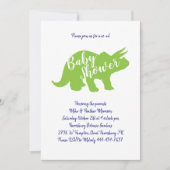 可愛い恐竜の赤ちゃんシャワーTriceratopsブルーボーイ 招待状 (正面)