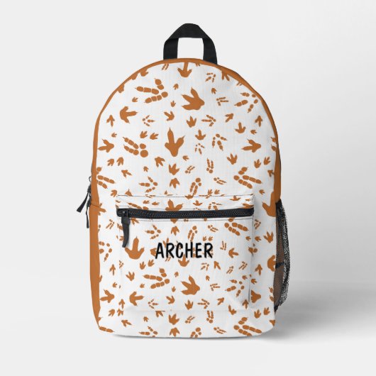 可愛い恐竜の足跡バックパック プリントバックパック (正面)