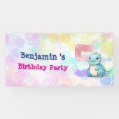 可愛い恐竜の轟音少年5th誕生日パーティー 横断幕 (横)