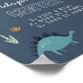 可愛い恐竜の里親募集サイン ポスター (角)