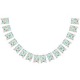 可愛い恐竜の青い男の子赤ちゃんシャワーパーティーパターン バンティングフラッグ