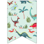 可愛い恐竜の青い男の子赤ちゃんシャワーパーティーパターン バンティングフラッグ (第2の旗)