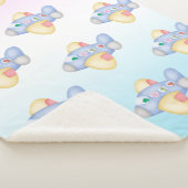 可愛い恐竜の飛行機学生子供の誕生日パーティー シェルパブランケット (3/4)