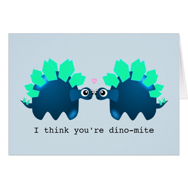 可愛い恐竜の「ジノダニ」記念日カード (正面横)