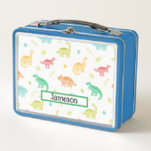 可愛い恐竜をテーマにした メタルランチボックス (正面)
