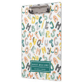 可愛い恐竜アルファベットパターンキッズスクール クリップボード (左)