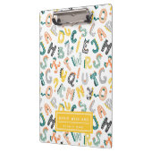 可愛い恐竜アルファベットパターンキッズスクール クリップボード (左)