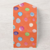 可愛い恐竜オレンジ水彩誕生日パーティー オールインワン招待状 (外側)