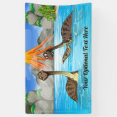 可愛い恐竜カスタム文字キッズバナー 横断幕 (縦)