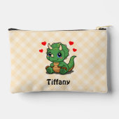 可愛い恐竜キッズペンケース – 名前を追加 アクセサリーポーチ (裏面)
