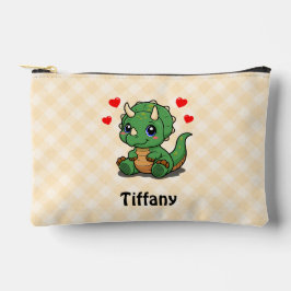 可愛い恐竜キッズペンケース – 名前を追加 アクセサリーポーチ