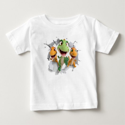 可愛い恐竜キッズTシャツ昇華デザイン ベビーTシャツ (正面)