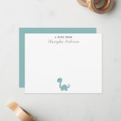 可愛い恐竜キッドはノートカードからのメモ ノートカード (正面/裏面インサイチュ)