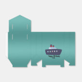 可愛い恐竜キャプテンボート船学校誕生日 フェイバーボックス (折り畳みなし)