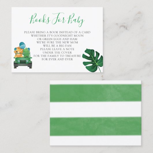 可愛い恐竜サファリジャングルブックスベビー 名刺 (正面/裏面)