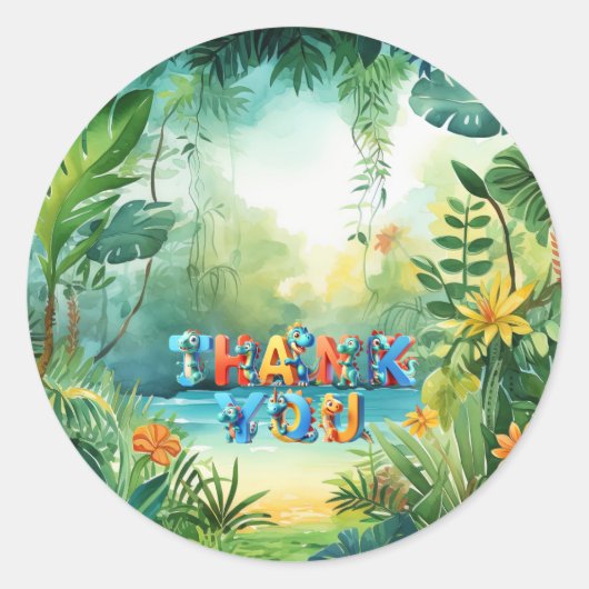 可愛い恐竜シール ラウンドシール (正面)