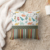 可愛い恐竜ストライプの柄の子供 クッション (ブランケット)