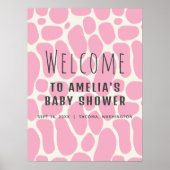 可愛い恐竜スポットガールベビーウェルカムサイン ポスター (正面)