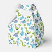 可愛い恐竜タイル模様パーティー フェイバーボックス (裏面サイド)