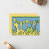 可愛い恐竜テーマフラットサンキューノート ノートカード (正面/裏面インサイチュ)