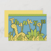 可愛い恐竜テーマフラットサンキューノート ノートカード (正面/裏面)