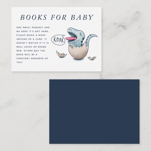 可愛い恐竜テーマ赤ちゃんシャワー予約リクエスト エンクロージャーカード (正面/裏面)