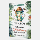 可愛い恐竜テーマ赤ちゃんシャワー泡板の看板 アクリルサイン (傾斜)