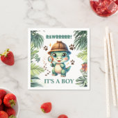 可愛い恐竜テーマ赤ちゃんシャワー スタンダードカクテルナプキン (インサイチュ)