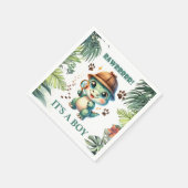 可愛い恐竜テーマ赤ちゃんシャワー スタンダードカクテルナプキン (角)