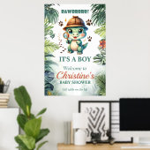 可愛い恐竜テーマ赤ちゃんシャワー ポスター (ホームオフィス)