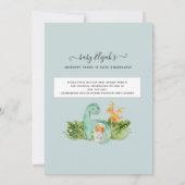 可愛い恐竜ディノママ葉男の赤ちゃんシャワーI 招待状 (裏面)