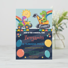 可愛い恐竜トラクターバルーンボーイスクールHBD セーブザデート