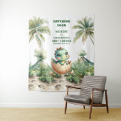 可愛い恐竜ハッチングもうすぐ赤ちゃんシャワーのバナー タペストリー (インサイチュ)