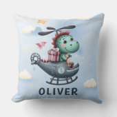 可愛い恐竜パイロットヘ飛んでいるリ魅力的 クッション (正面)