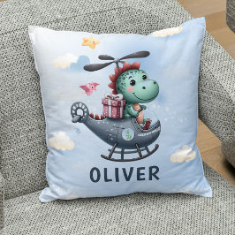 可愛い恐竜パイロットヘ飛んでいるリ魅力的 クッション