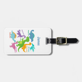 可愛い恐竜パーソナライズされたの子ども ラゲッジタグ