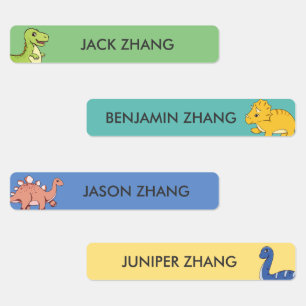 可愛い恐竜パーソナライズされたの子供の名前の防水 ラベル