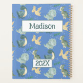 可愛い恐竜パーソナライズされたライトブルー2024年未塗装 プランナー手帳 (裏面)