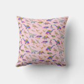 可愛い恐竜パーソナライズされた名ピンク クッション (裏面)