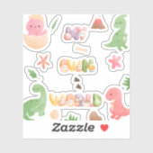 可愛い恐竜ビニールのシール |自分の世界 シール (シート)